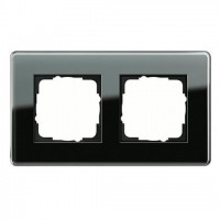Рамка двойная, для гориз./вертик. монтажа Gira Esprit Glass C черное стекло 0212505