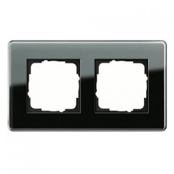 Рамка двойная, для гориз./вертик. монтажа Gira Esprit Glass C черное стекло 0212505