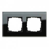 Рамка двойная, для гориз./вертик. монтажа Gira Esprit черное стекло 021205