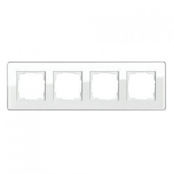 Рамка четверная, для гориз./вертик. монтажа Gira Esprit Glass C белое стекло 0214512