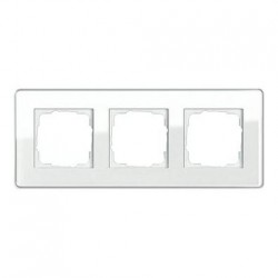 Рамка тройная, для гориз./вертик. монтажа Gira Esprit Glass C белое стекло 0213512