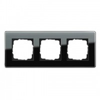 Рамка тройная, для гориз./вертик. монтажа Gira Esprit Glass C черное стекло 0213505