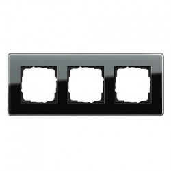 Рамка тройная, для гориз./вертик. монтажа Gira Esprit Glass C черное стекло 0213505