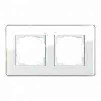 Рамка двойная, для гориз./вертик. монтажа Gira Esprit Glass C белое стекло 0212512