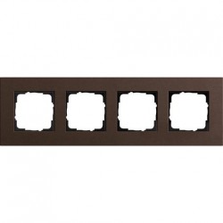 Рамка четырехместная Gira Linoleum-Multiplex, коричневый 0214223