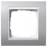 Рамка одинарная Gira Event алюминий/глянцевый белый 0211326