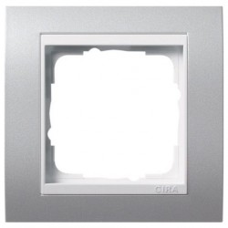 Рамка одинарная Gira Event алюминий/глянцевый белый 0211326