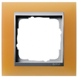 Рамка одинарная Gira Event Opaque матово-оранжевый/алюминий 021153