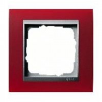 Рамка одинарная Gira Event Opaque матово-красный/алюминий 021192