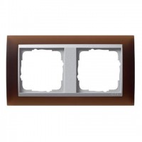 Рамка двойная Gira Event Opaque матово-коричневый/алюминий 021259