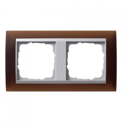 Рамка двойная Gira Event Opaque матово-коричневый/алюминий 021259