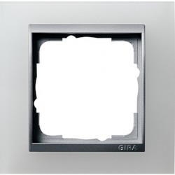 Рамка одинарная Gira Event Opaque матово-белый/алюминий 021150