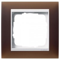 Рамка одинарная Gira Event Opaque матово-коричневый/бел. Глянец 0211331