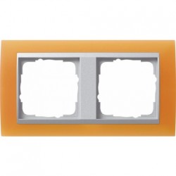 Рамка двойная Gira Event Opaque матово-оранжевый/алюминий 021253