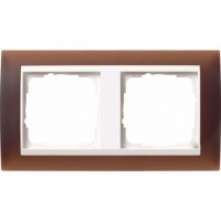 Рамка двойная Gira Event Opaque матово-коричневый/бел. Глянец 0212331