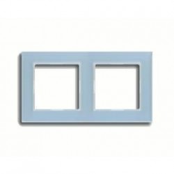 Рамка двойная, для горизон./вертик. монтажа Jung A Creation, стекло серо-голубое AC582GLBLGR
