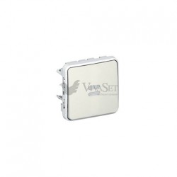 Одноклавишный выключатель-переключатель с подсветкой 10А IP55 Legrand Plexo, белый 69613