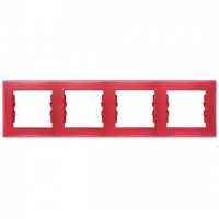 Рамка четырехместная горизонтальная Schneider Sedna (красный) SDN5800741
