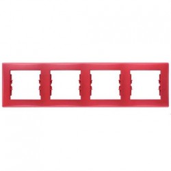 Рамка четырехместная горизонтальная Schneider Sedna (красный) SDN5800741