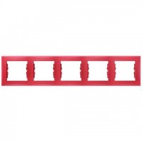 Рамка пятиместная горизонтальная Schneider Sedna (красный) SDN5800941