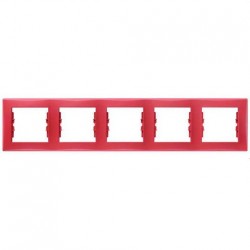 Рамка пятиместная горизонтальная Schneider Sedna (красный) SDN5800941