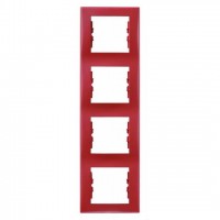Рамка четырехместная вертикальная Schneider Sedna (красный) SDN5802041