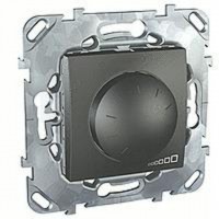 Светорегулятор поворотный 40-1000 Вт. для ламп накаливания и галог.220В, трехпроводное подключение Schneider Unica графит MGU5.512.12ZD