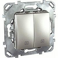 Выключатель управления жалюзи кнопочный, 10 А / 250 В~ Schneider Unica алюминий MGU5.207.30ZD