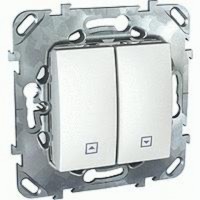 Выключатель управления жалюзи кнопочный, 10 А / 250 В~ Schneider Unica белый MGU5.207.18ZD