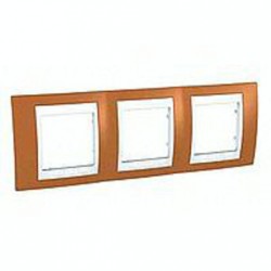 Рамка тройная, для горизонт. монтажа Schneider Unica Хамелеон оранжевый-белый MGU6.006.869