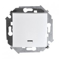 Одноклавишный выключатель Simon 15 с подсветкой (белый) 1591104-030
