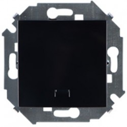 Одноклавишный выключатель Simon 15 с подсветкой (чёрный) 1591104-032