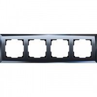 Рамка четверная Werkel Diamant, черное стекло a029846