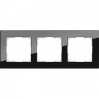 Рамка тройная Werkel Favorit, черное стекло a051440