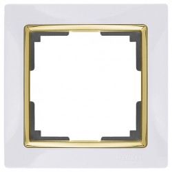 Рамка одинарная Werkel Snabb, белый/золото a051662