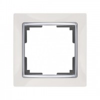 Рамка одинарная Werkel Snabb, белый/серебро a028880