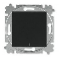 Выключатель проходной одноклавишный с подсветкой ABB Levit антрацит - дымчатый чёрный LEV0090
