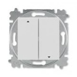 Выключатель управления жалюзи кнопочный ABB Levit, серебро-дымчатый чёрный