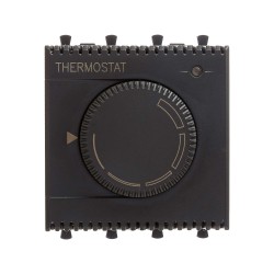 Термостат модульный для теплых полов,  Avanti,  Черный матовый,  2 модуля