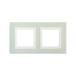 Рамка из натурального стекла,  Avanti,  светло-зеленая,  2 поста (4 мод.)