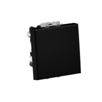 Выключатель двухполюсный одноклавишный модульный,  Avanti,  Черный матовый,  2 модуля