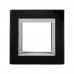 Рамка из натурального стекла,  Avanti,  черная,  1 пост (2 мод.)
