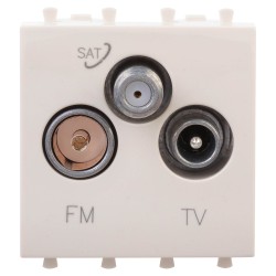 Розетка TV-FM-SAT модульная,  Avanti,  Ванильная дымка,  2 модуля