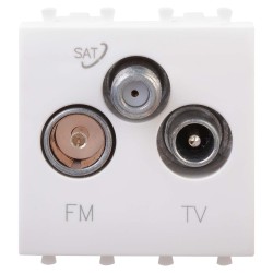 Розетка TV-FM-SAT модульная,  Avanti,  Белое облако,  2 модуля