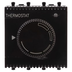 Термостат модульный для теплых полов,  Avanti,  Черный квадрат,  2 модуля