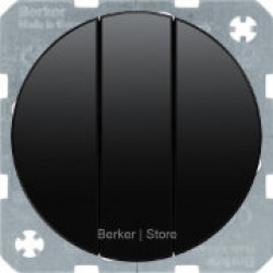 R серия - Выключатель 3-клавишный, Глянцевый Черный