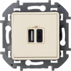 673761 - Зарядное устройство с двумя USB-разьемами A-C 240В/5В 3000мА - INSPIRIA - слоновая кость