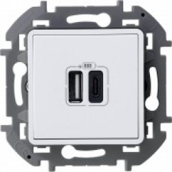 673760 - Зарядное устройство с двумя USB-разьемами A-C 240В/5В 3000мА - INSPIRIA - белый