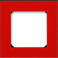 Рамка 1-ая (одинарная), цвет Красный/Дымчатый черный, Levit, ABB