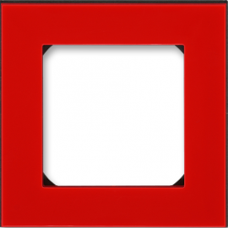 Рамка 1-ая (одинарная), цвет Красный/Дымчатый черный, Levit, ABB
